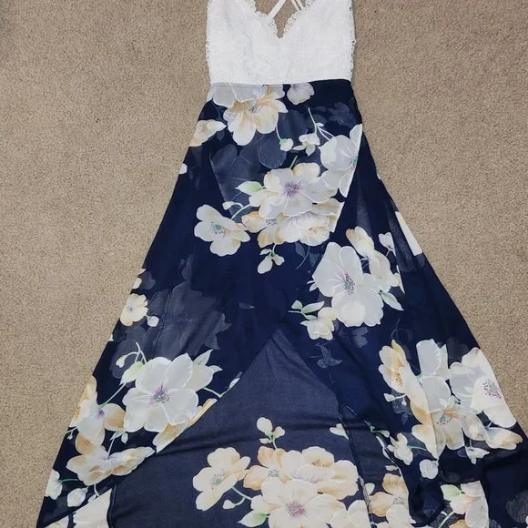 Woman's Chiffon Backless Floral Print Sundress XS - Picture 13 of 14